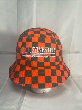 Sylvester University of Miami Checkerboard Bucket Hat - Orange & Green